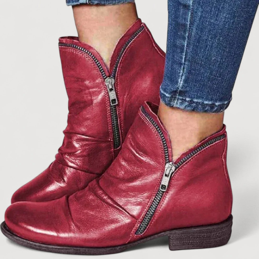 LIANELLA – Cozy Zip Ankle Boots