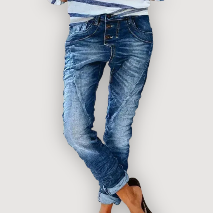 KYRA – Front Button Denim Jeans