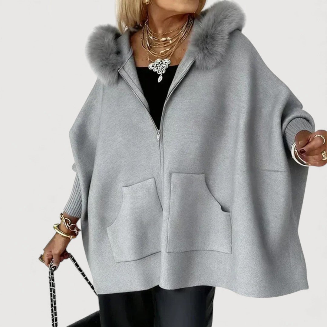 JENNA – CAPE COAT WITH HOOD