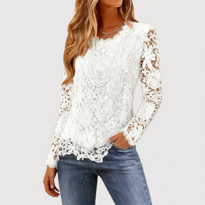 AMELISE – LACE ACCENT BLOUSE