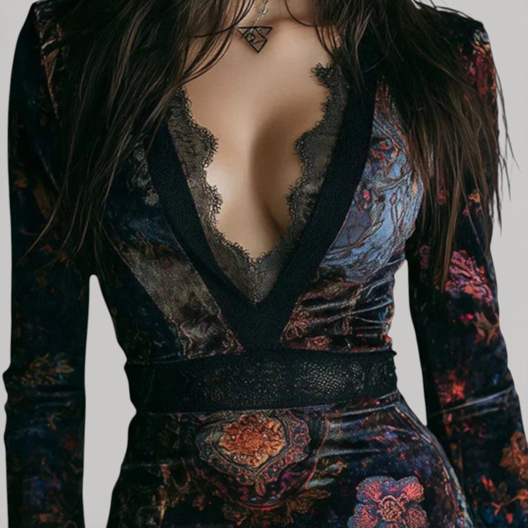 MAXINE – Velvet Lace Dress