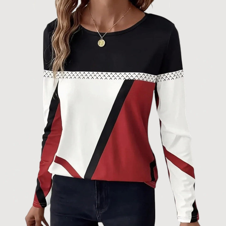 ALYSIA – Geometric Pattern Blouse