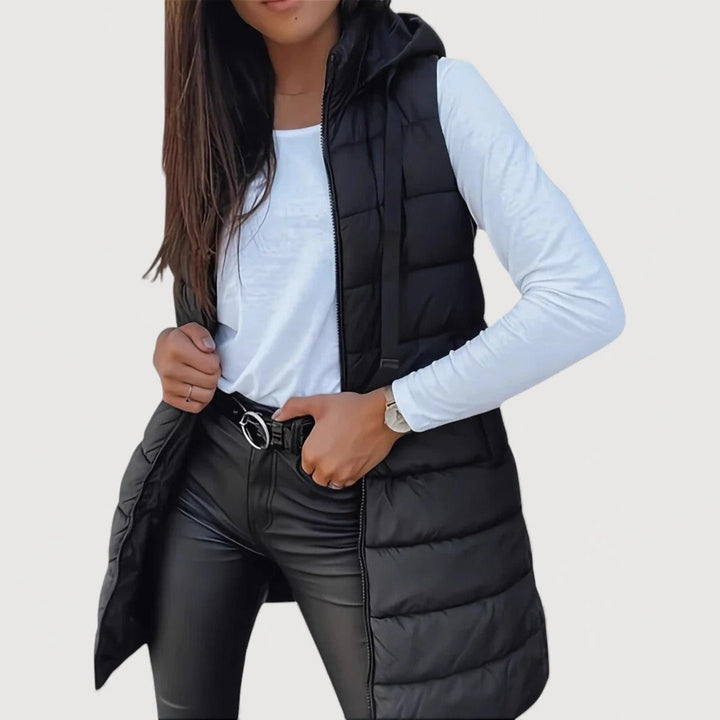 ARWENA – PUFFER VEST WITH HOOD