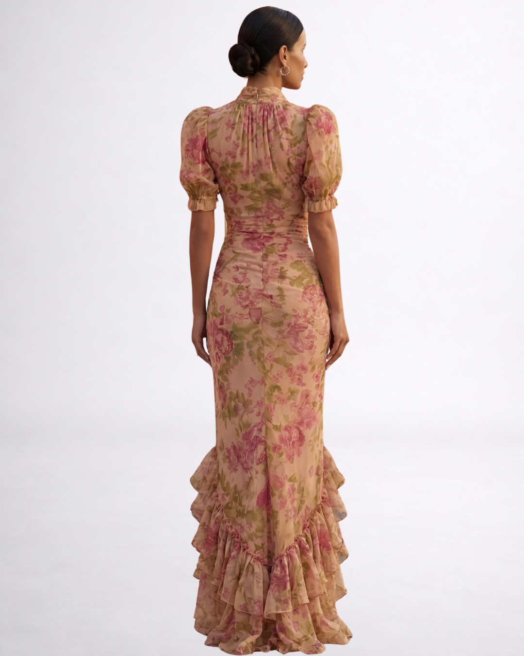 Serafina | Long Floral Chiffon Dress