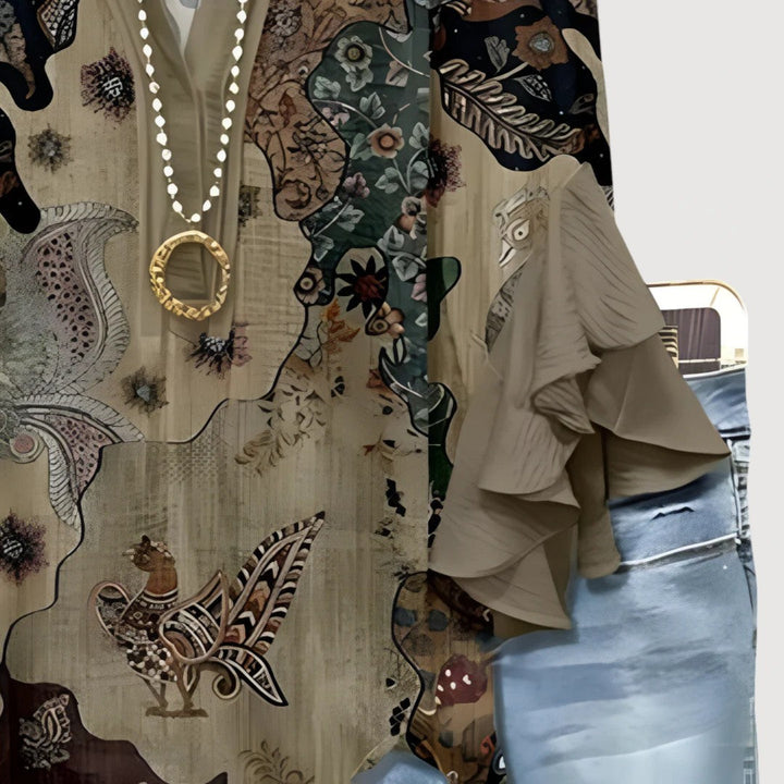 ALIANE – Bohemian Ruffle Top