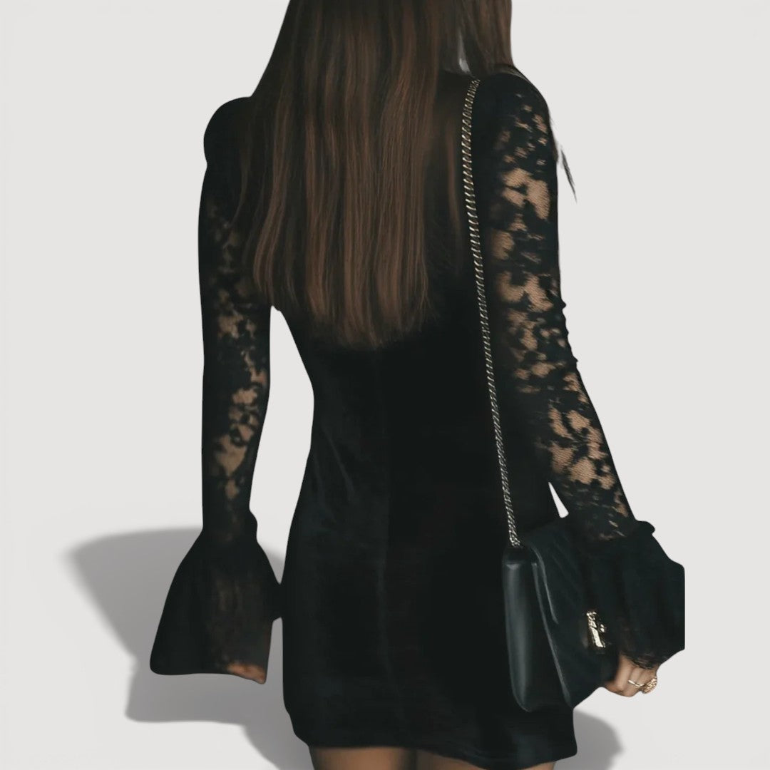 RAVEN – Velvet Lace Dress
