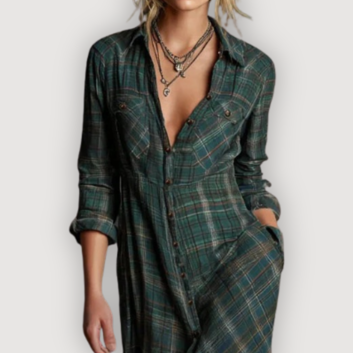 Maisie – Checkered Maxi Dress