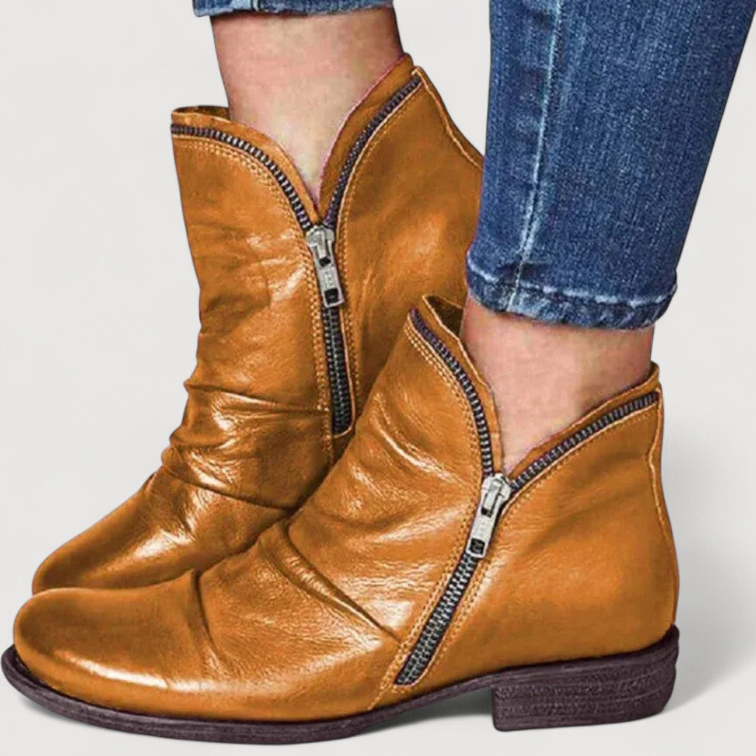 LIANELLA – Cozy Zip Ankle Boots