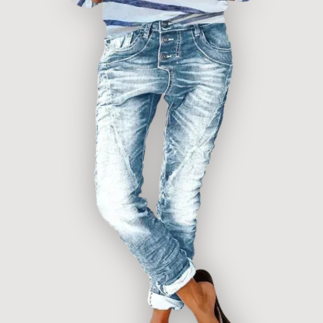 KYRA – Front Button Denim Jeans