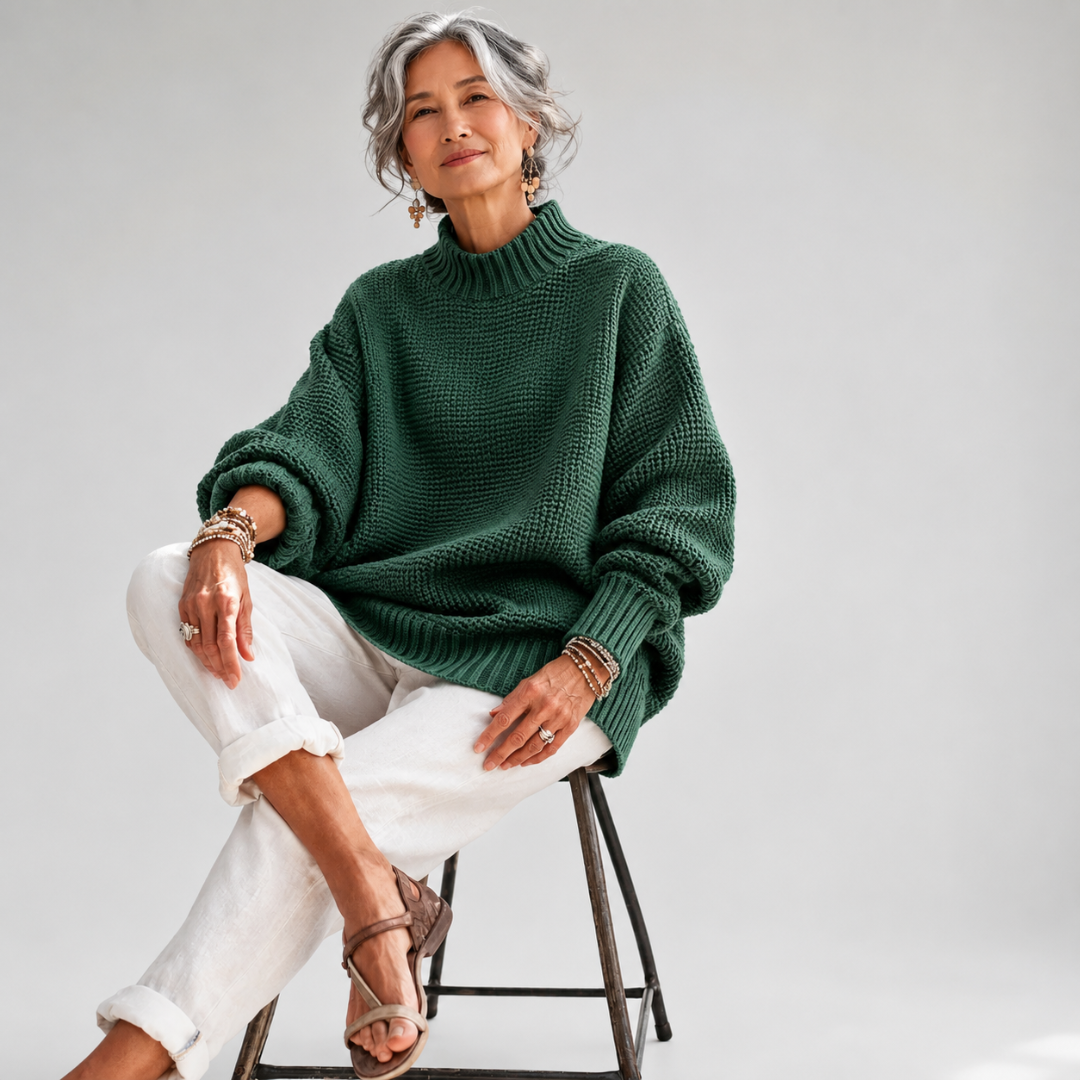 P|H - Relaxed Mock Neck Knit Sweater Ruthie