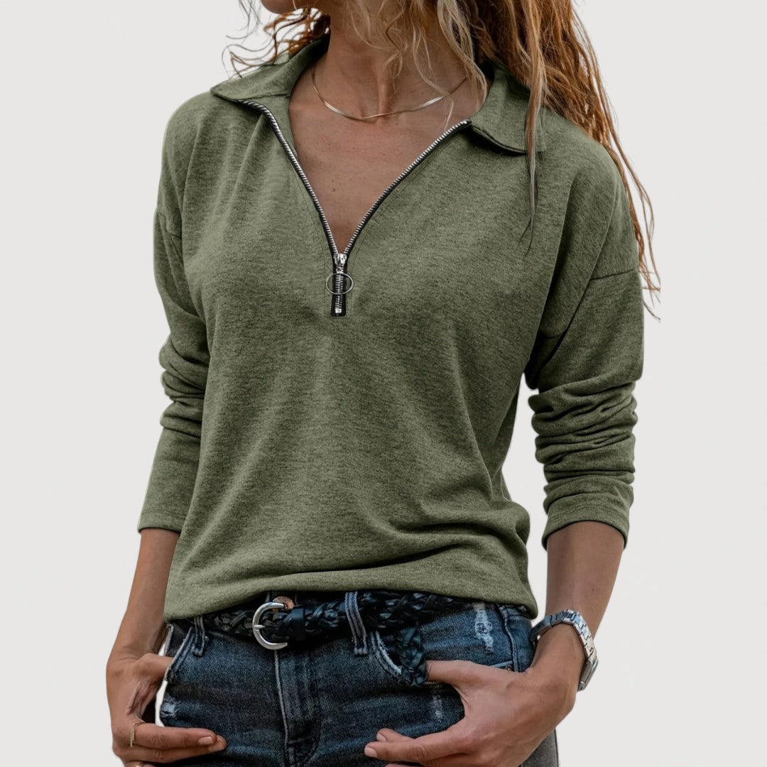 MAUREEN – ZIP-UP COLLAR SHIRT