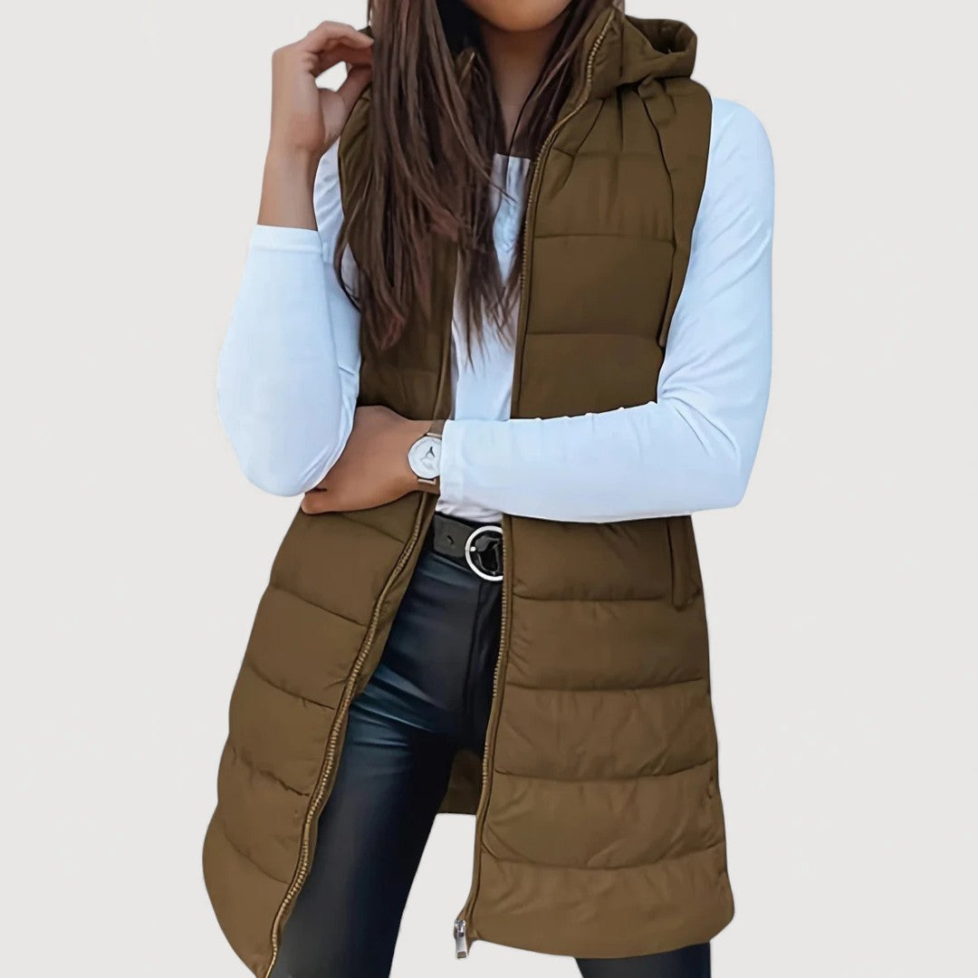 ARWENA – PUFFER VEST WITH HOOD