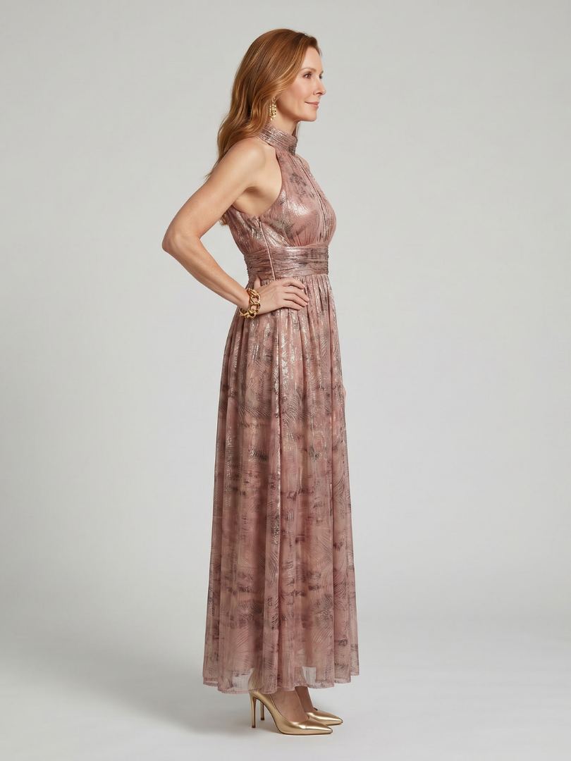 Hayes & Tate™  | Textured Finish Sleeveless Midi Dress