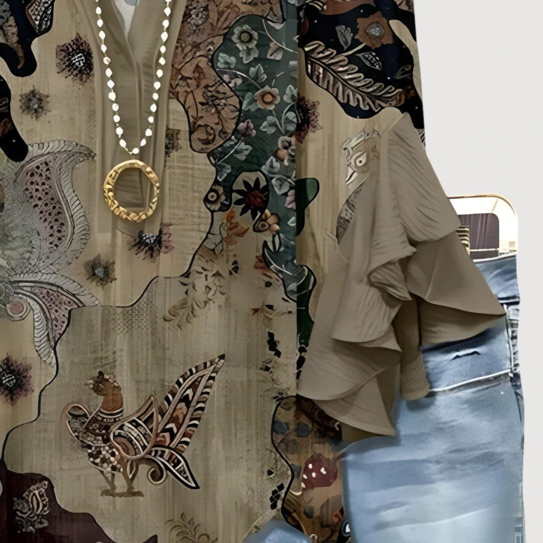 ALIANE – Bohemian Ruffle Top