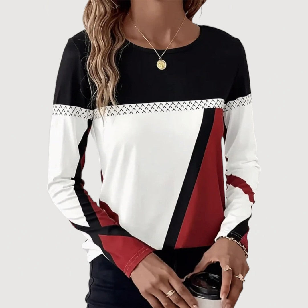 ALYSIA – Geometric Pattern Blouse