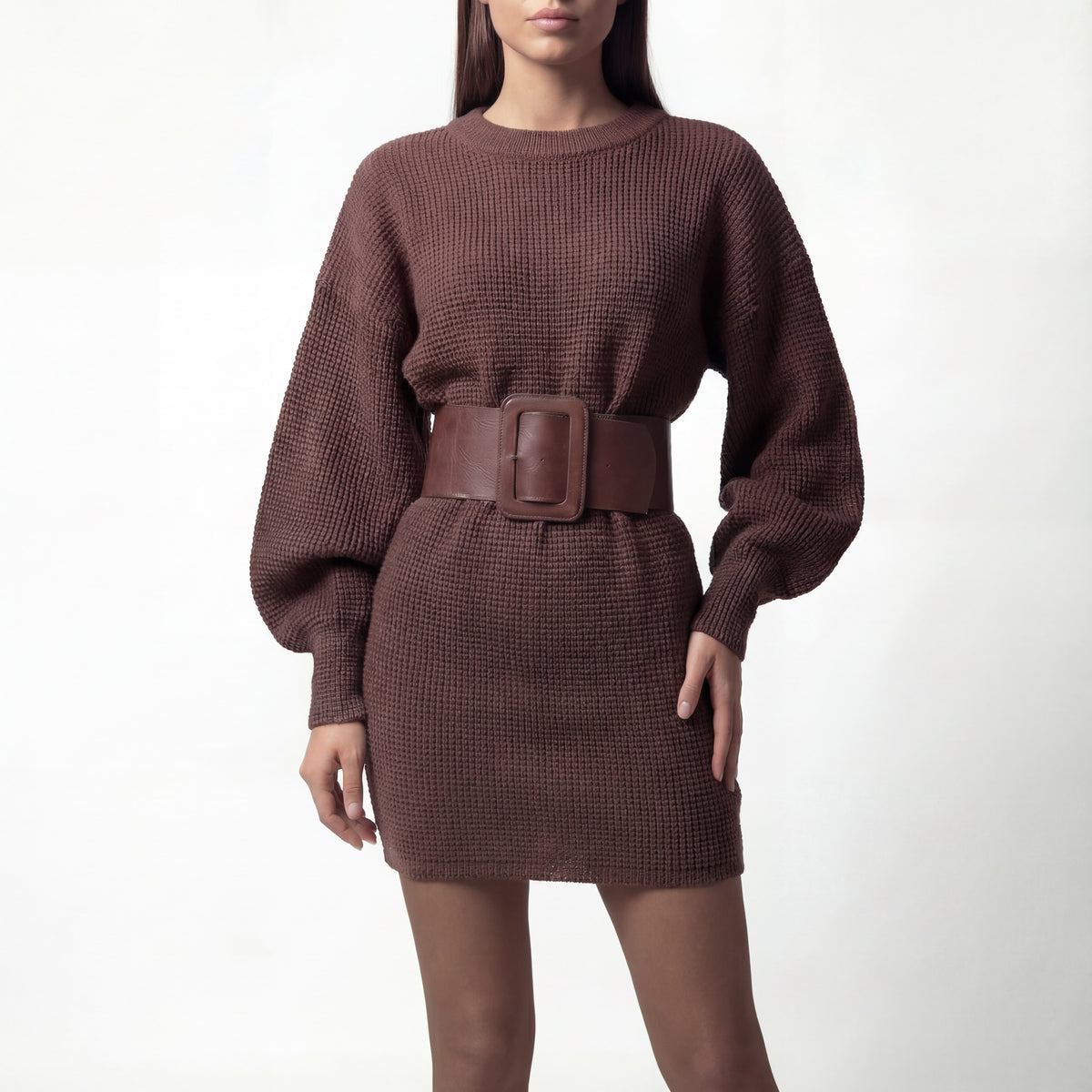 Bella's Structured Belt Knit Dress