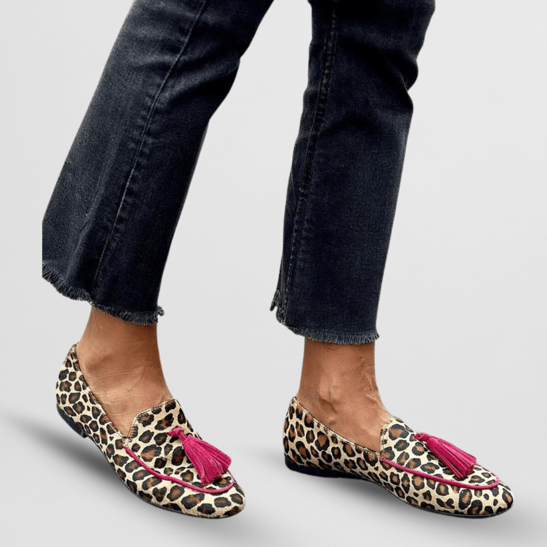 Philippa | Leopard Fringe Loafers