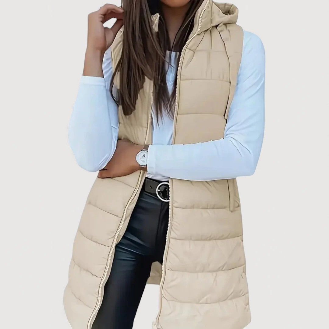 ARWENA – PUFFER VEST WITH HOOD