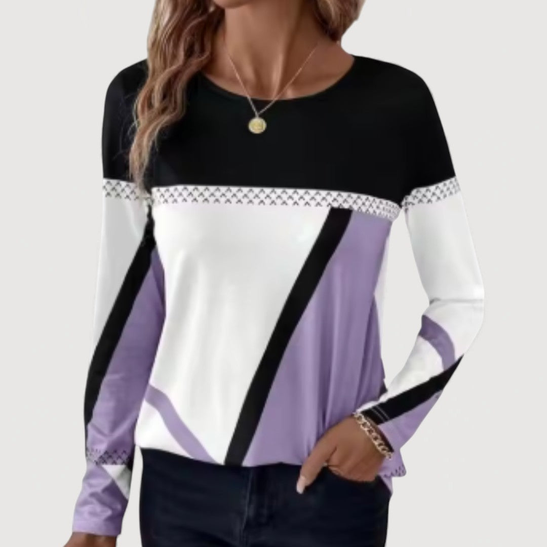 ALYSIA – Geometric Pattern Blouse