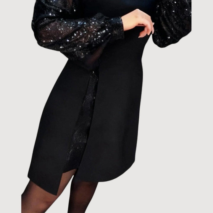 JESSICA – DRESS WITH SEQUIN EMBELLISHED SLEEVES