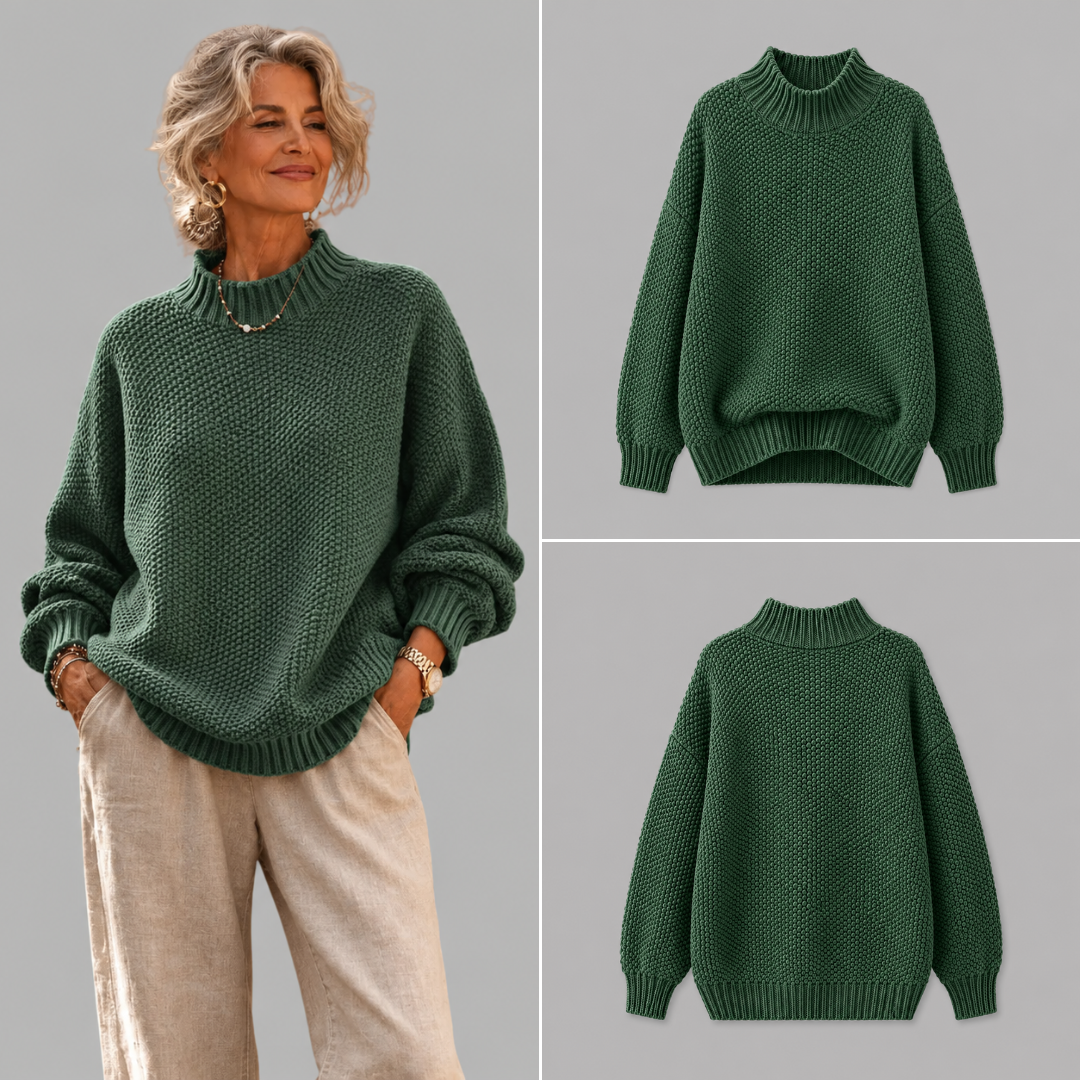 P|H - Relaxed Mock Neck Knit Sweater Ruthie