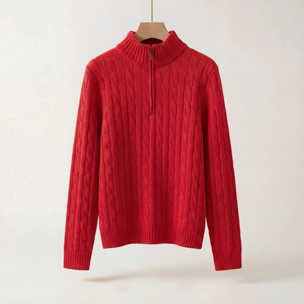 Varlyn Cashmere-Blend Relaxed Cable Half-Zip Jumper