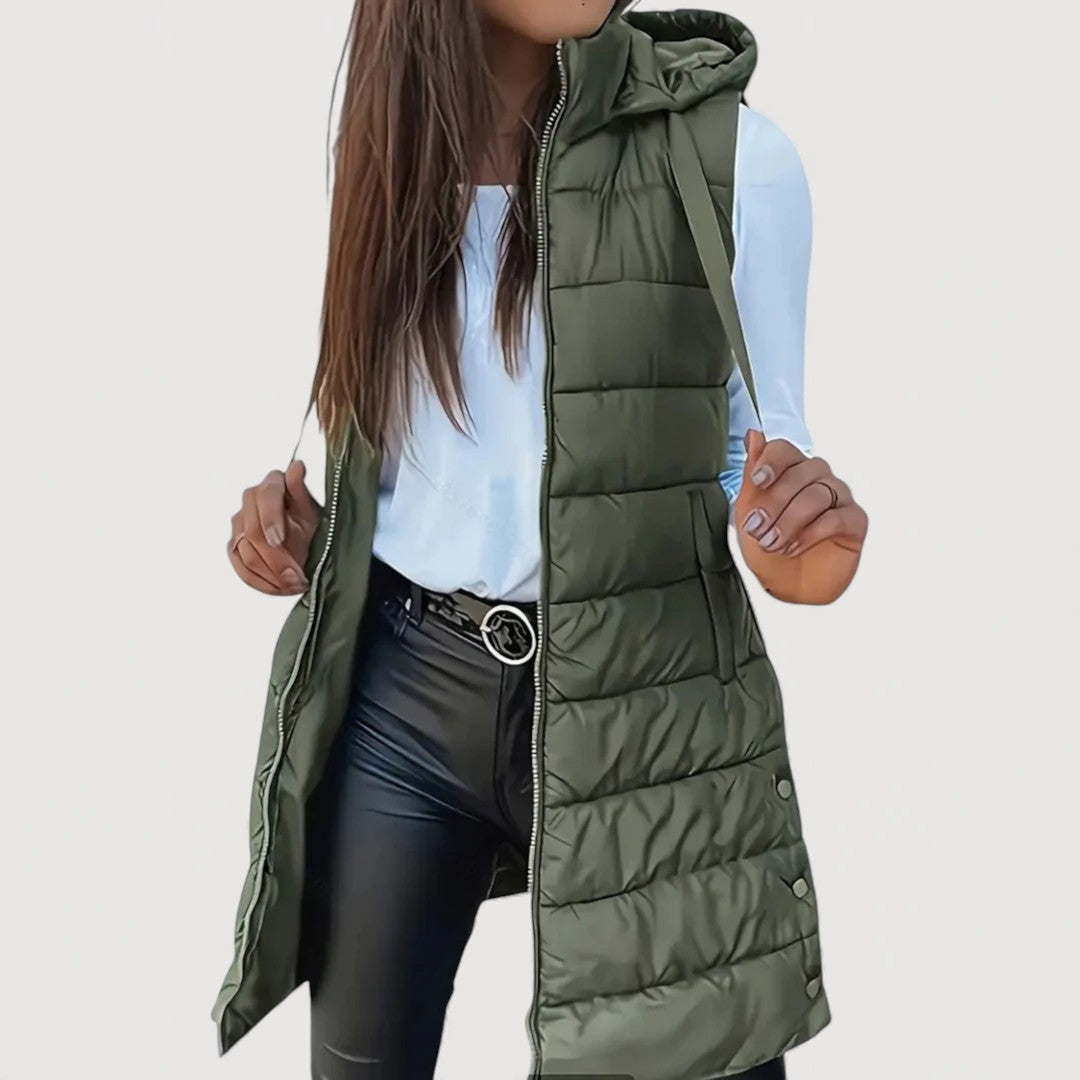 ARWENA – PUFFER VEST WITH HOOD