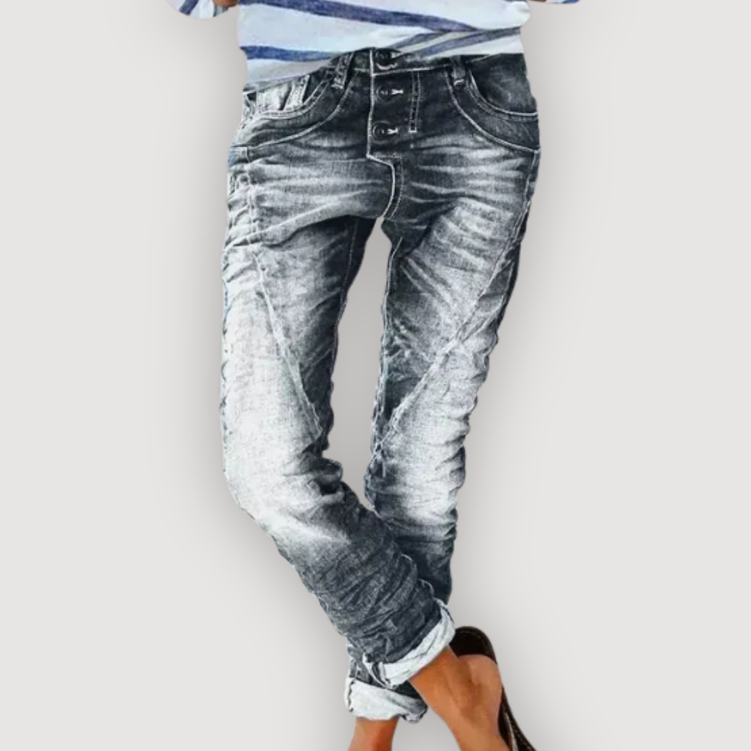 KYRA – Front Button Denim Jeans