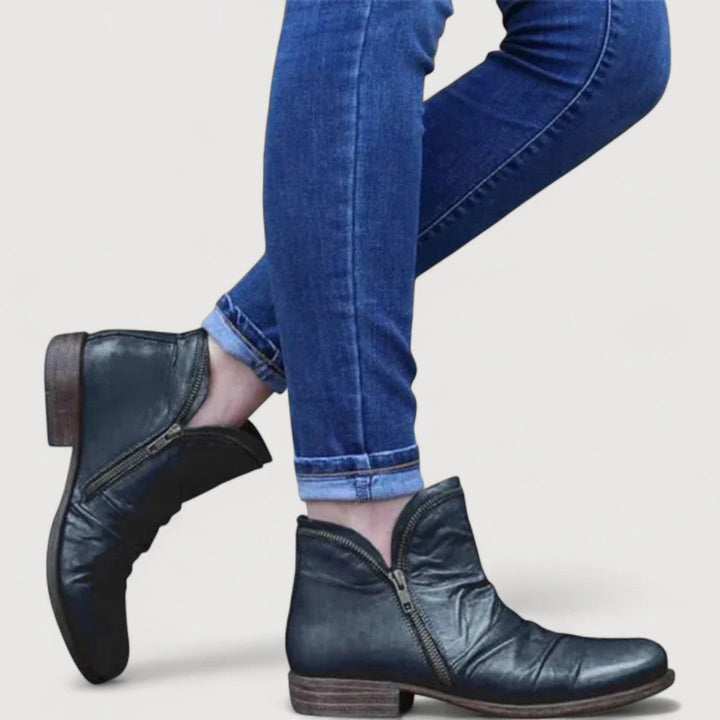 LIANELLA – Cozy Zip Ankle Boots