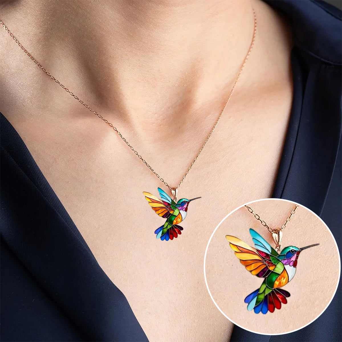 CLAIRE – Hummingbird Pendant Necklace