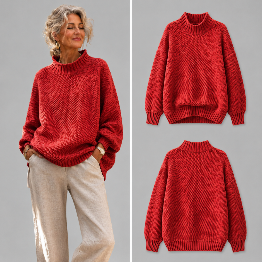 P|H - Relaxed Mock Neck Knit Sweater Ruthie
