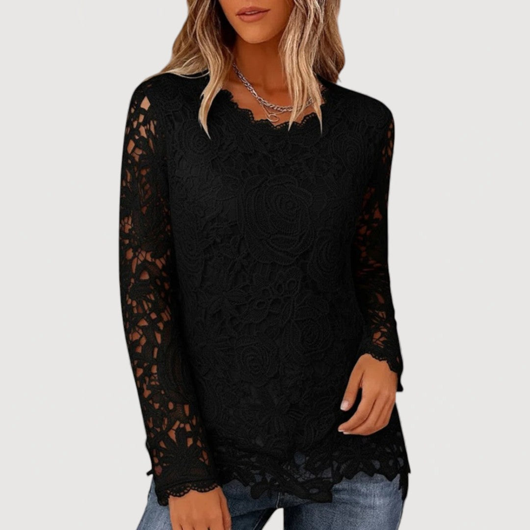 AMELISE – LACE ACCENT BLOUSE