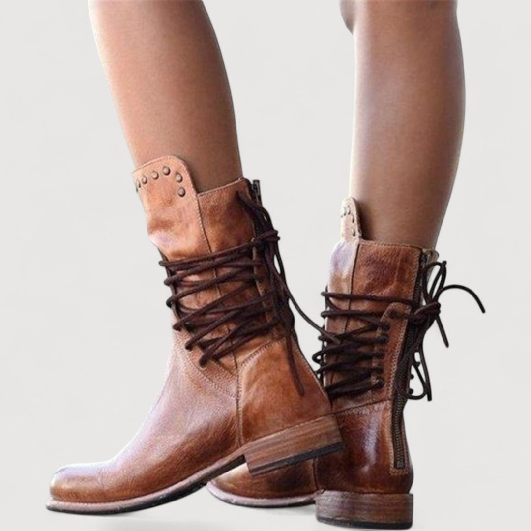 MAREN – WESTERN LACE-UP BOOTIES