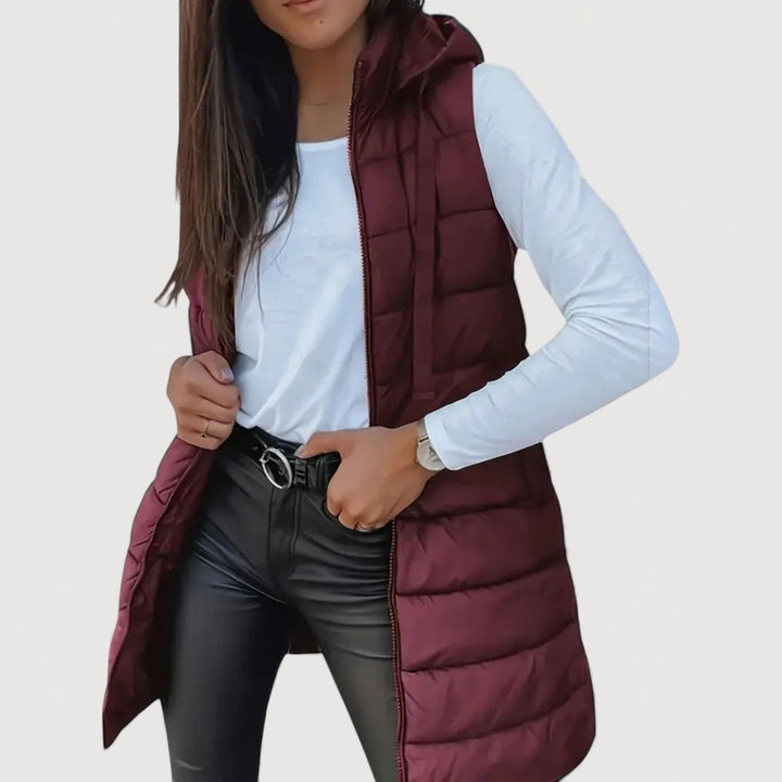 ARWENA – PUFFER VEST WITH HOOD