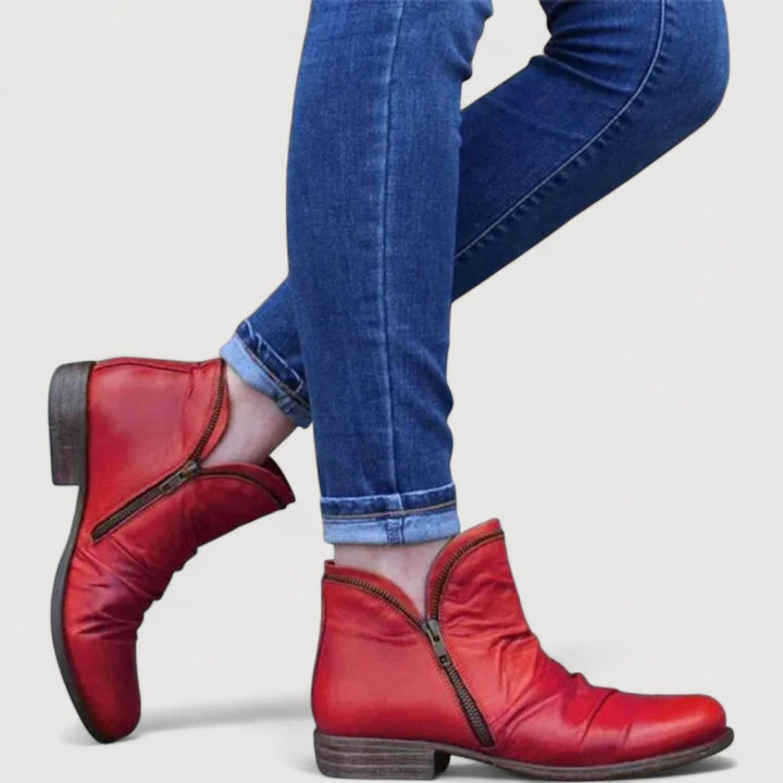 LIANELLA – Cozy Zip Ankle Boots