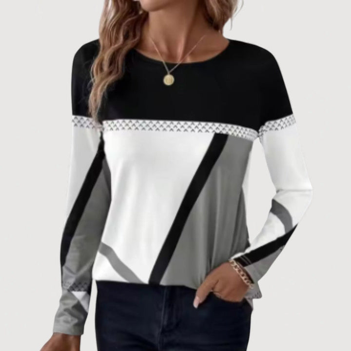 ALYSIA – Geometric Pattern Blouse