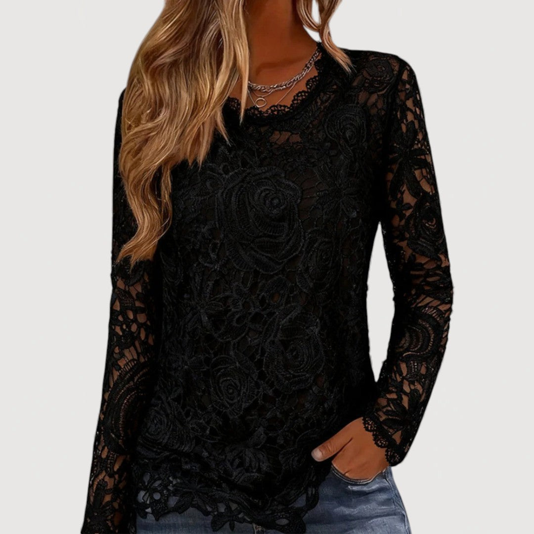 AMELISE – LACE ACCENT BLOUSE