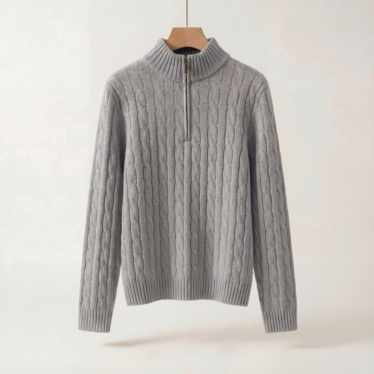 Varlyn Cashmere-Blend Relaxed Cable Half-Zip Jumper