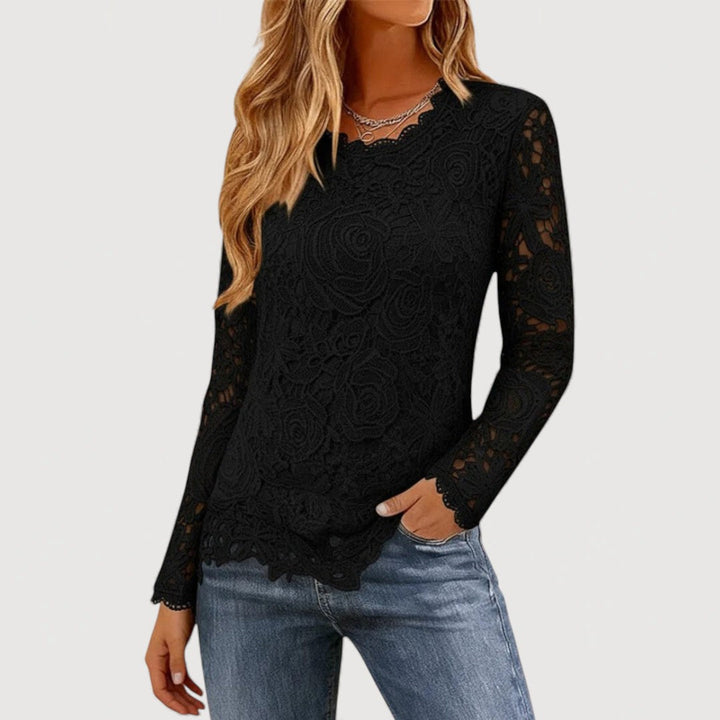 AMELISE – LACE ACCENT BLOUSE