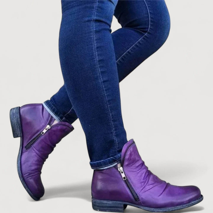 LIANELLA – Cozy Zip Ankle Boots