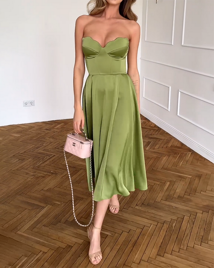 Zara | Elegant Strapless Midi Dress