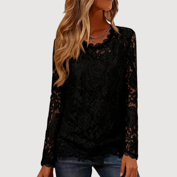 AMELISE – LACE ACCENT BLOUSE
