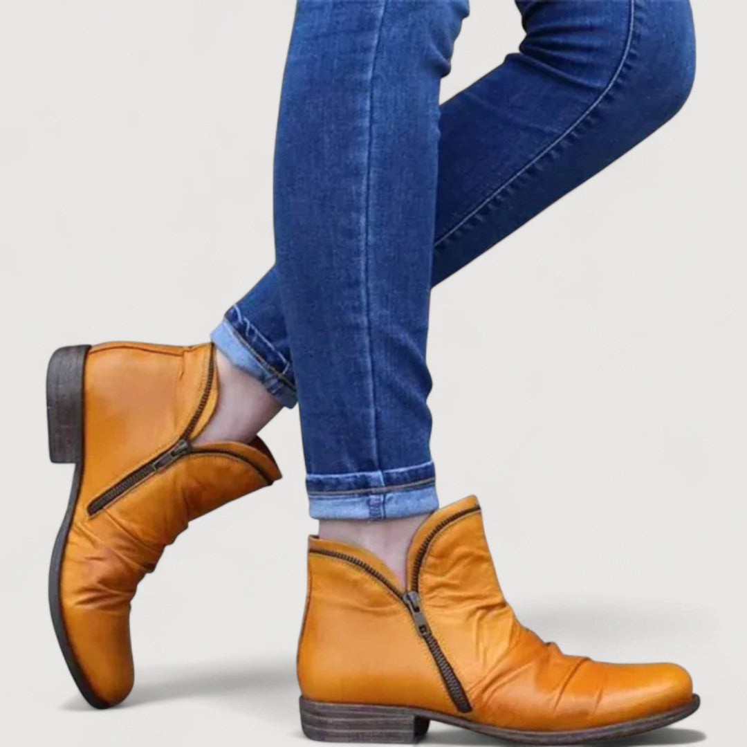 LIANELLA – Cozy Zip Ankle Boots