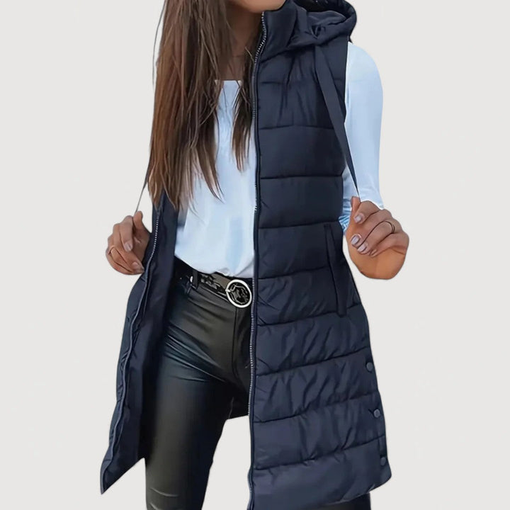 ARWENA – PUFFER VEST WITH HOOD