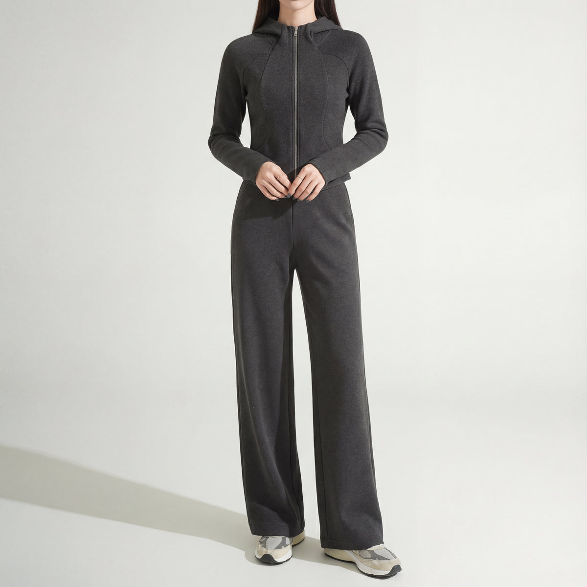 Brushed Knit Zip Hoodie & Pant Set