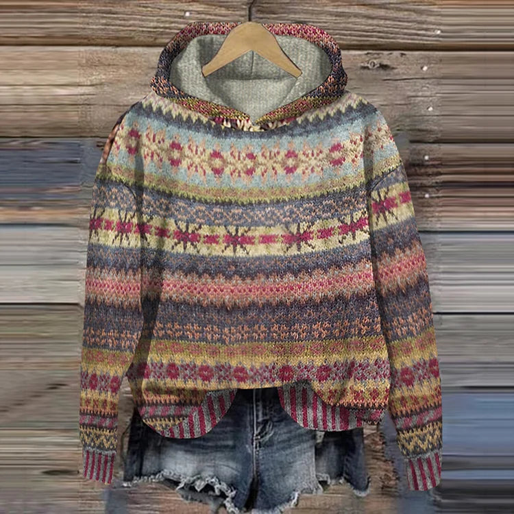 P|H - Hooded Patterned Knit Sweater Joyce
