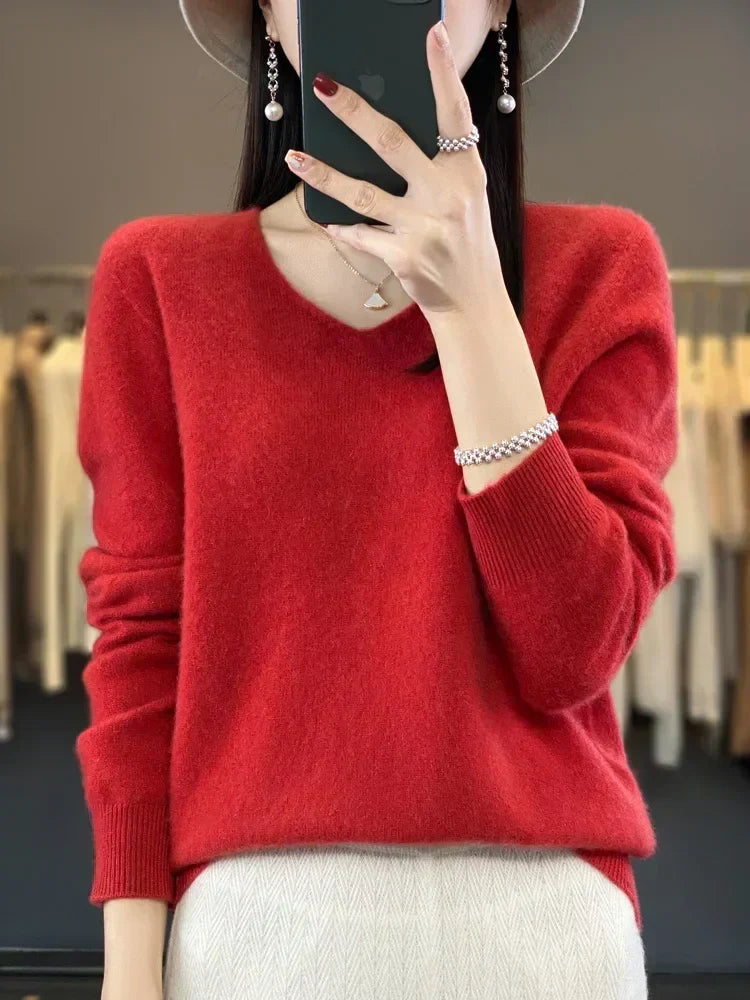 P|H - Classic V-Neck Knit Sweater Cynthia