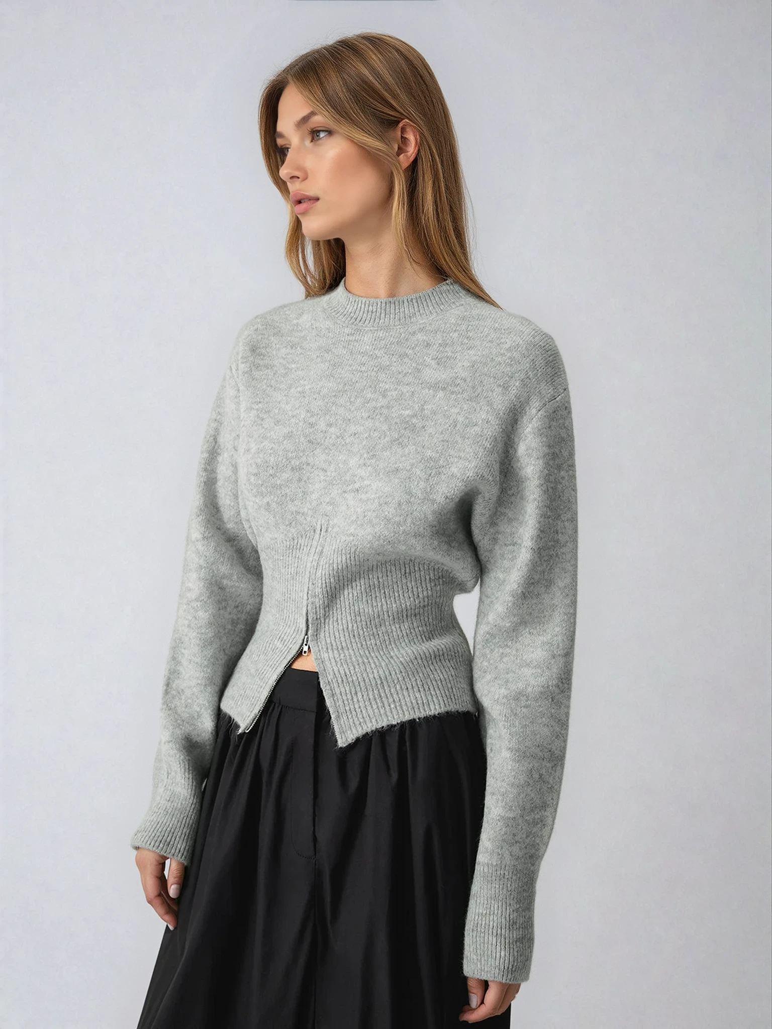 Rosalind | Soft Half-Zip Knit Sweater