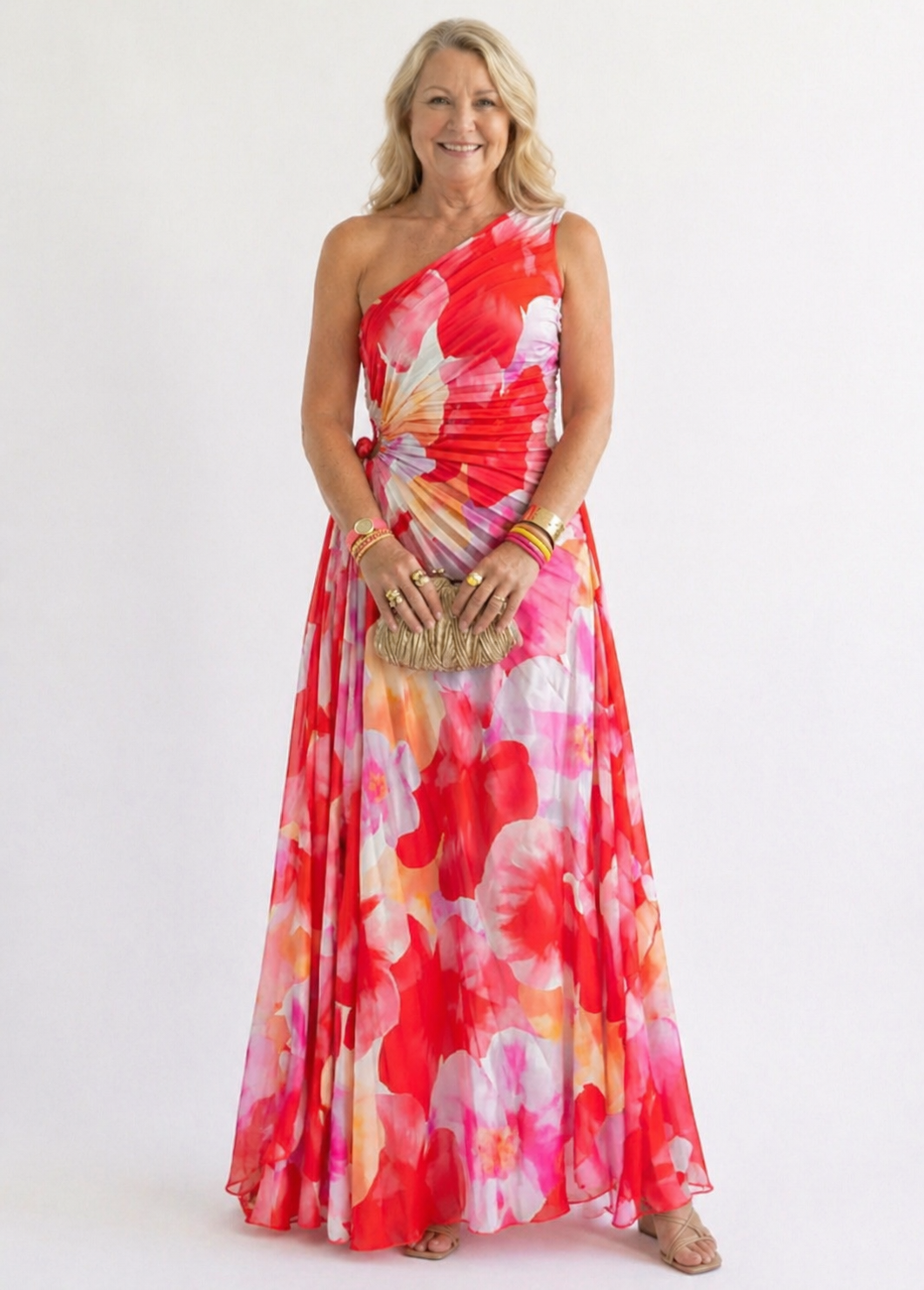 Hayes & Tate™  | Pleated One-Shoulder Dress