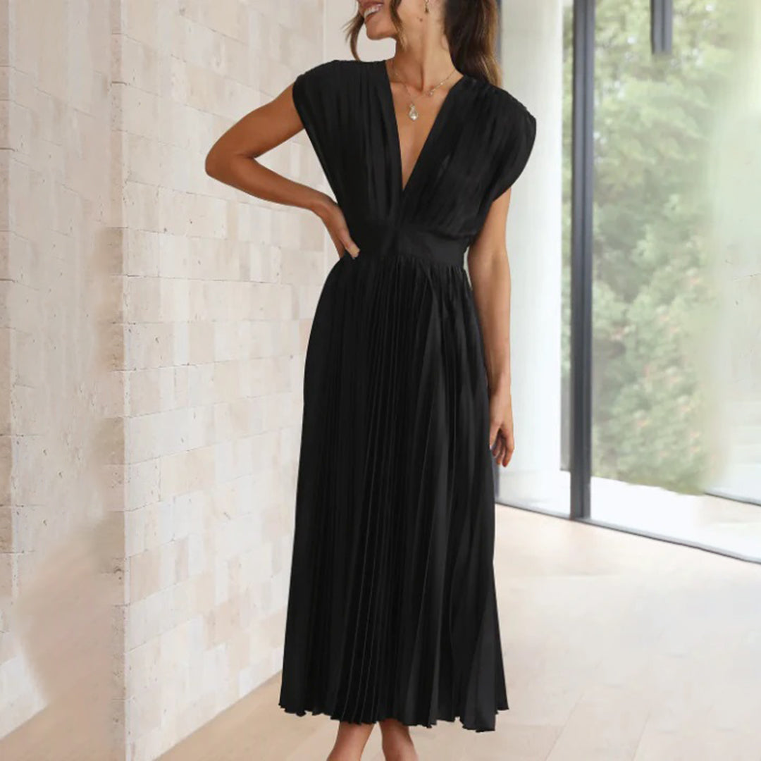 Hayes & Tate™  | Timeless Pleated Midi Dress